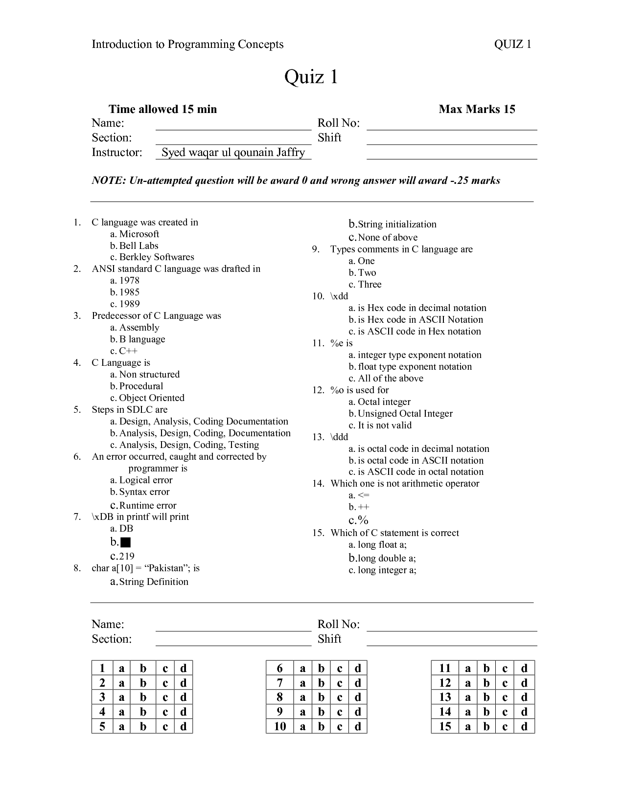 Excel Multiple Choice Test Template - Calep.midnightpig.co Inside Test Template For Word