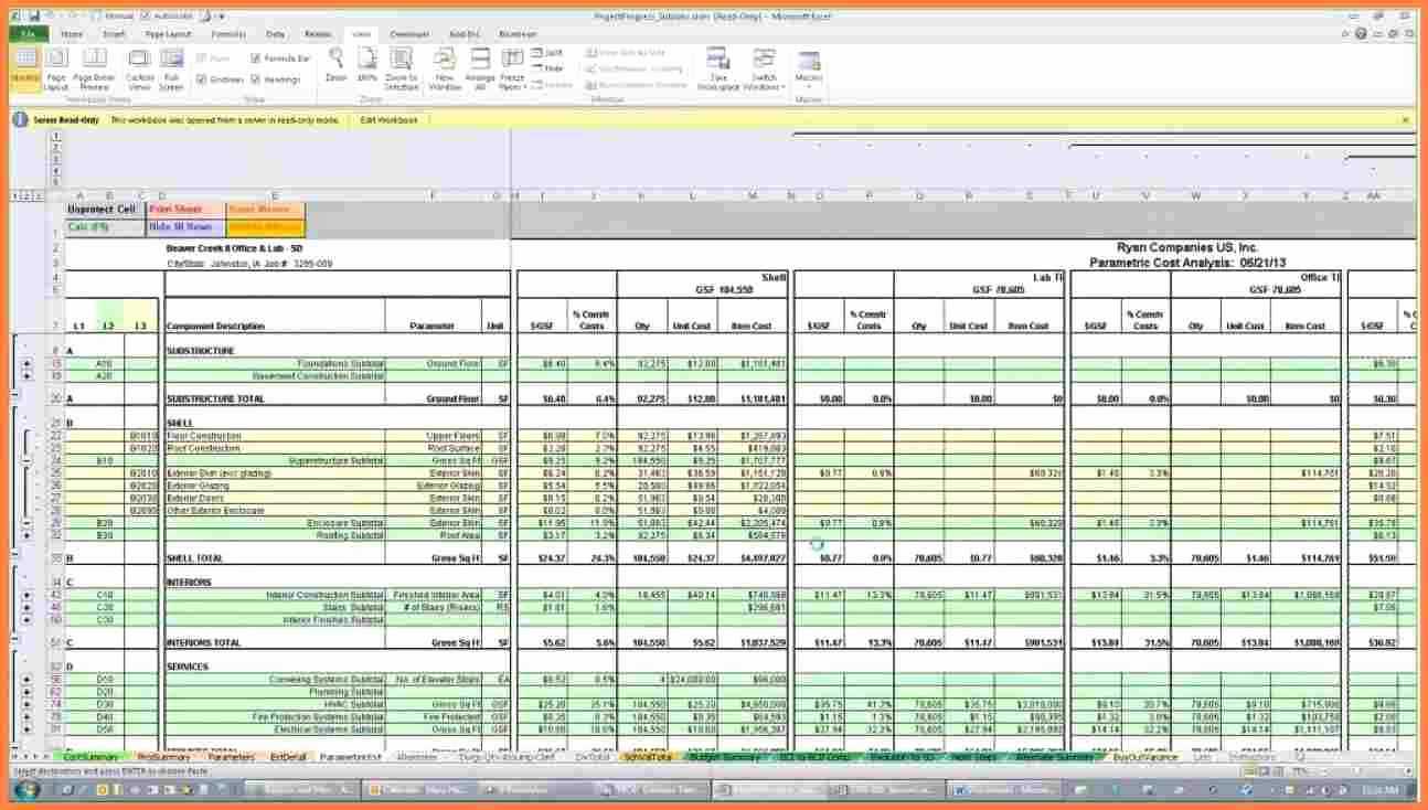 Excel Spreadsheet For Construction Ing Expenses Residential In Job Cost Report Template Excel