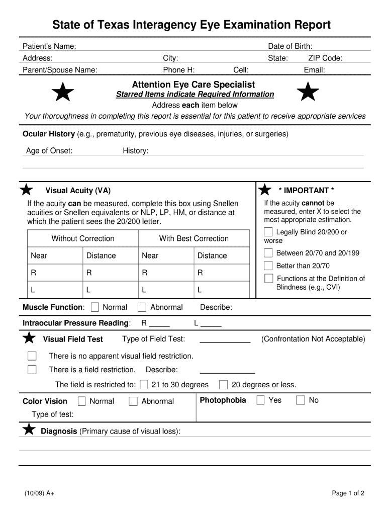 Eye Test Report Sample – Fill Online, Printable, Fillable Throughout Dr Test Report Template