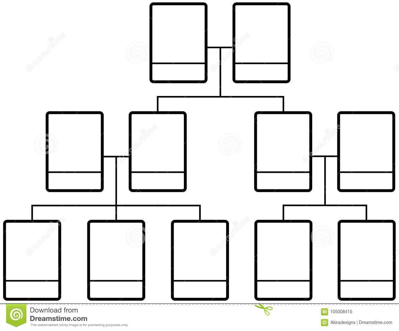 Family Tree Team Structure Blank Template Stock Vector For Fill In The Blank Family Tree Template