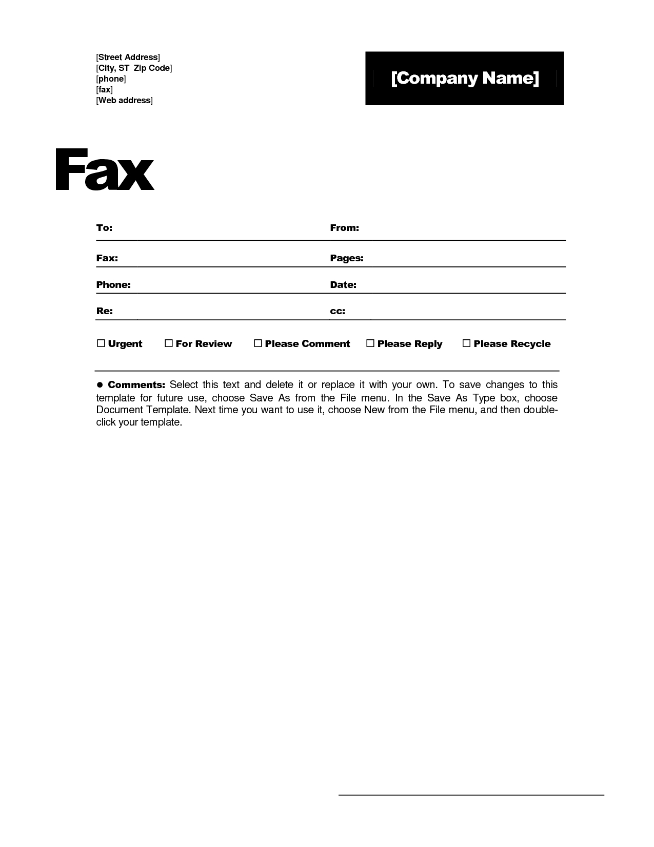Fax Template In Word 2010 - Calep.midnightpig.co Within Fax Template Word 2010