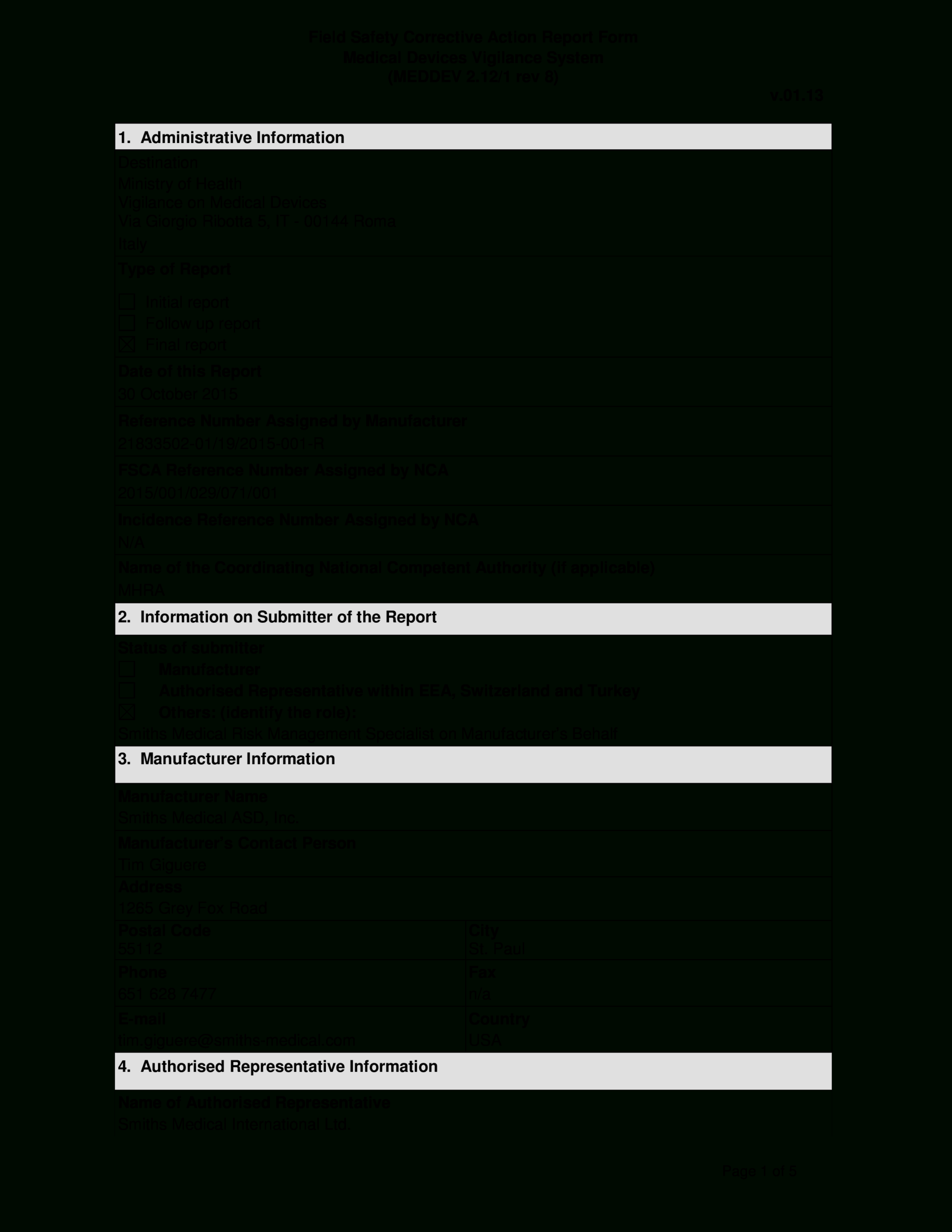Field Version Corrective Action | Templates At In Corrective Action Report Template