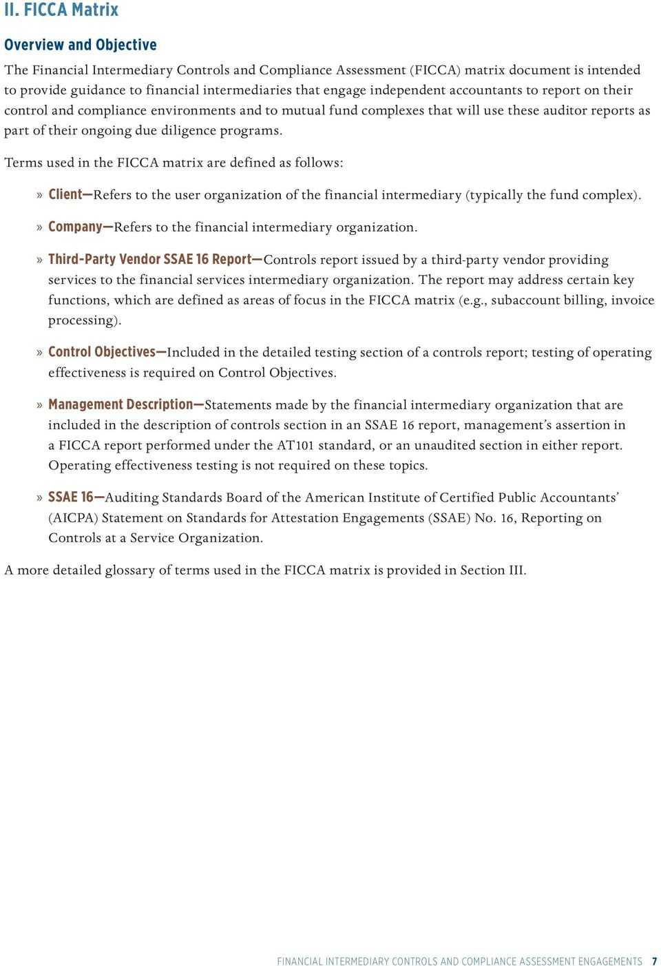 Financial Intermediary Controls And Compliance Assessment In Ssae 16 Report Template