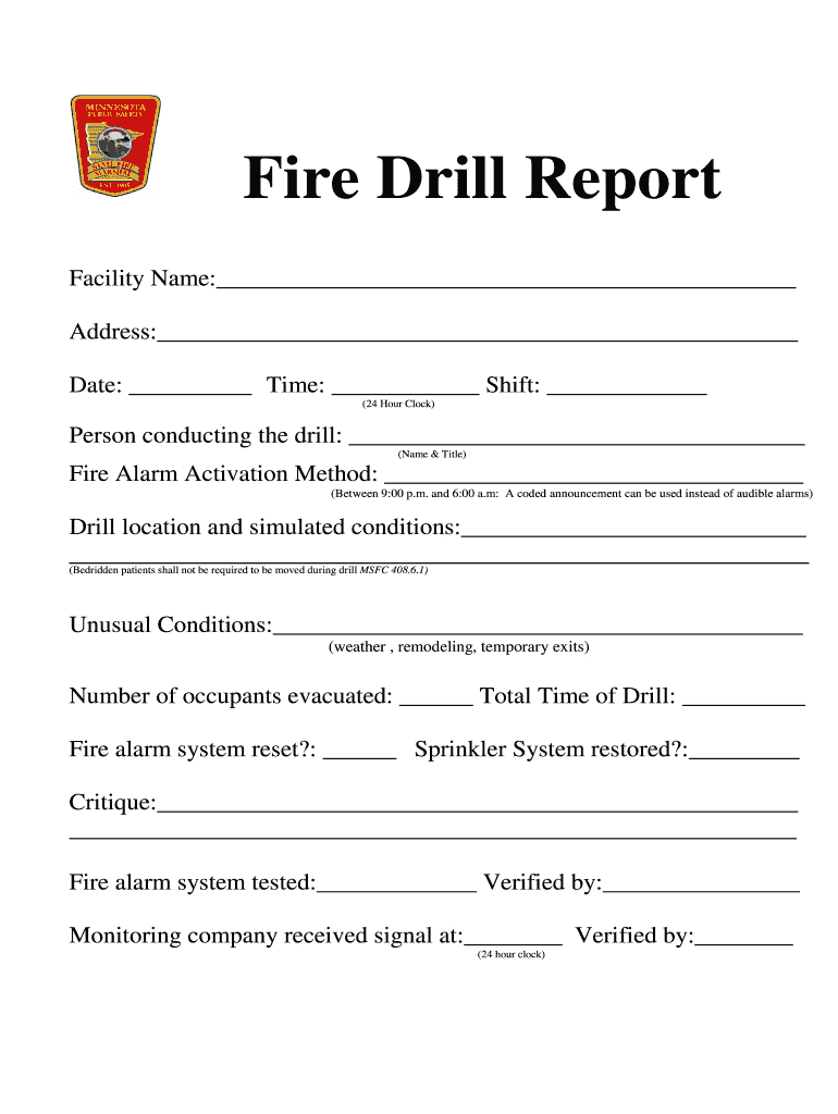 Fire Drill Report Template Uk - Fill Online, Printable With Regard To Fire Evacuation Drill Report Template