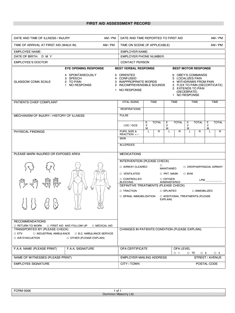 First Aid Incident Report Form Template – Best Sample Template For Blanks Usa Templates