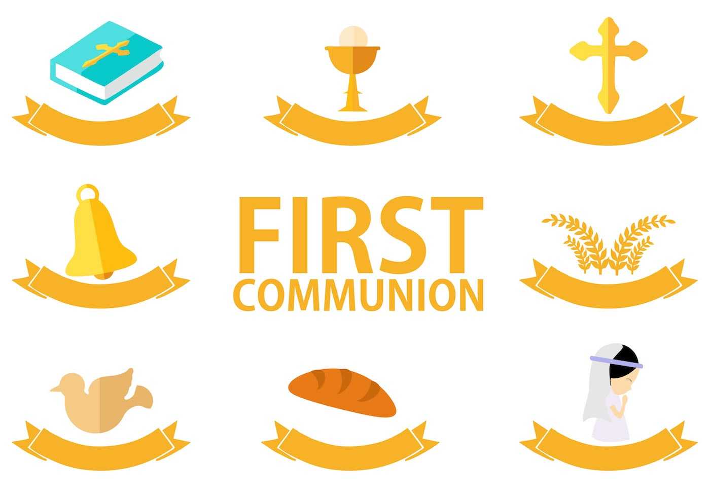 First Communion Template Free Vector Art – (25 Free Downloads) Intended For Free Printable First Communion Banner Templates