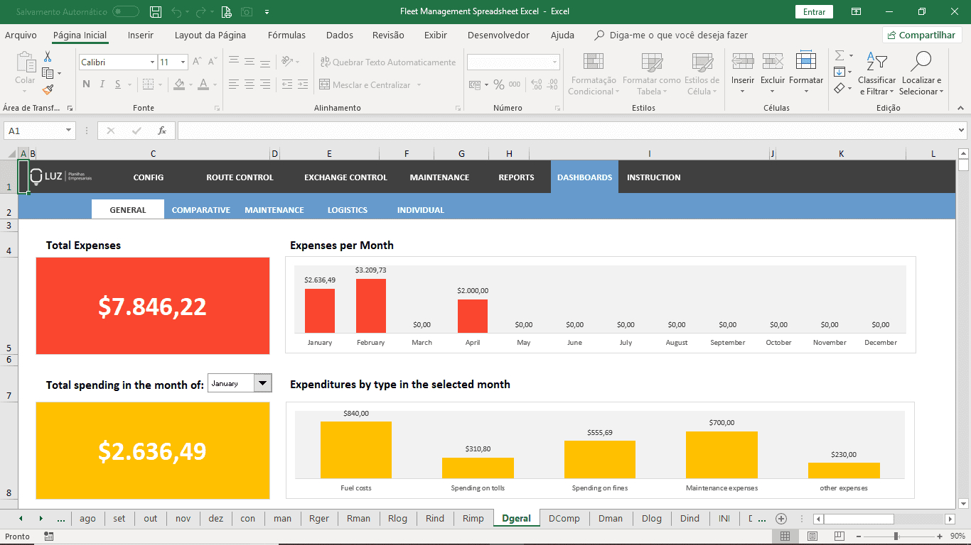 Fleet Management Spreadsheet Excel Intended For Fleet Report Template