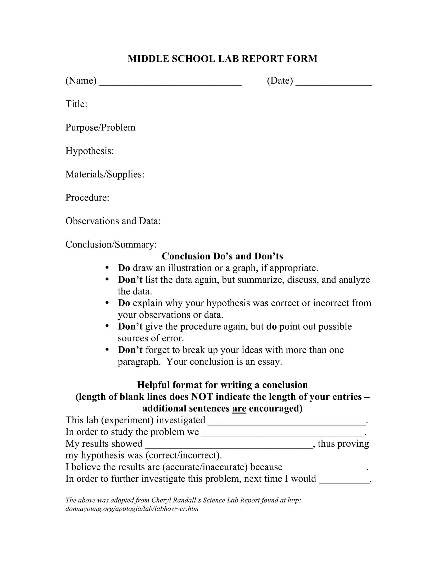 Free 11+ Laboratory Report Forms In Pdf | Ms Word in Lab Report Template Middle School Free 11+ Laboratory Report Forms In Pdf | Ms Word In Lab Report Template Middle School