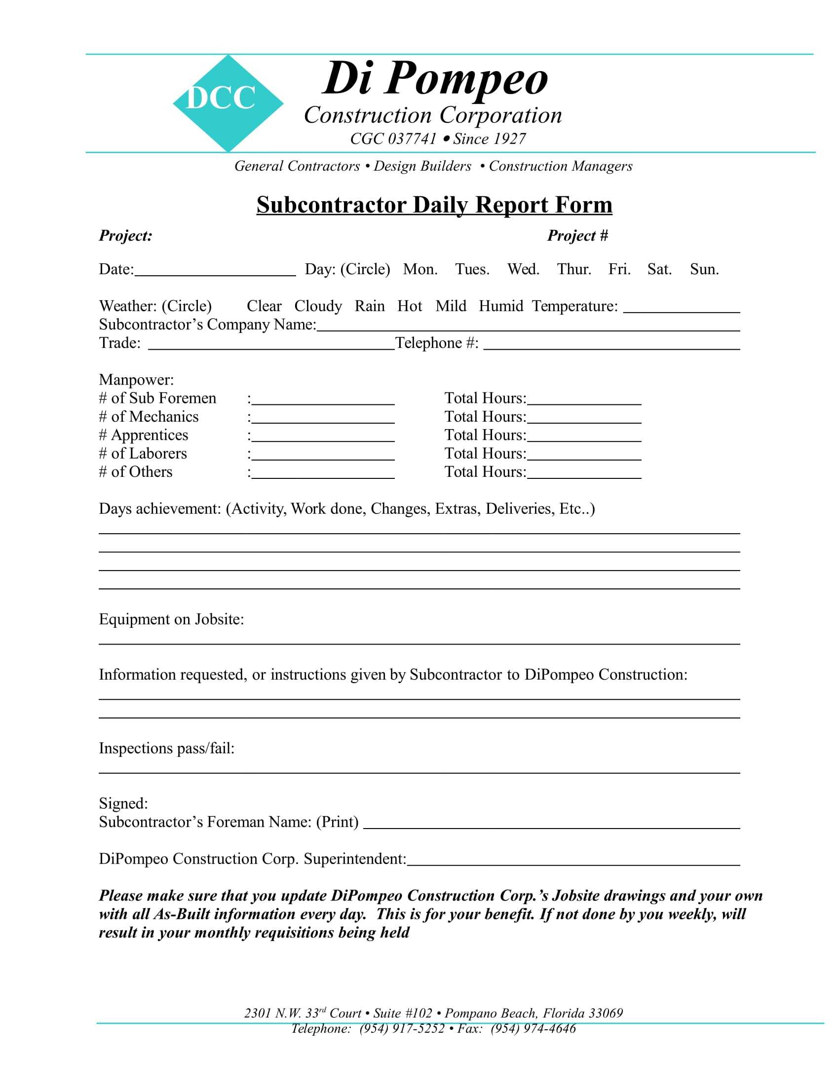 Free 14+ Daily Report Forms In Pdf | Ms Word Inside Superintendent Daily Report Template