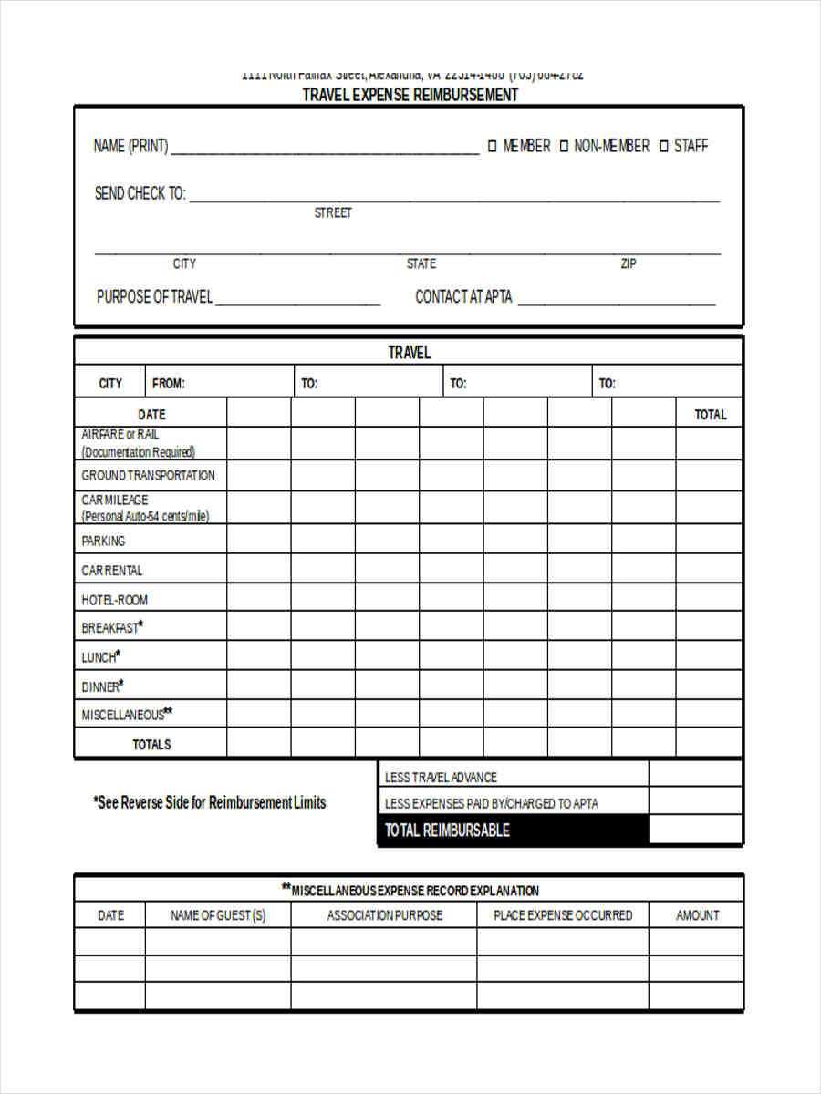 Free 7+ Sample Travel Reimbursement Forms In Ms Word | Pdf For Reimbursement Form Template Word