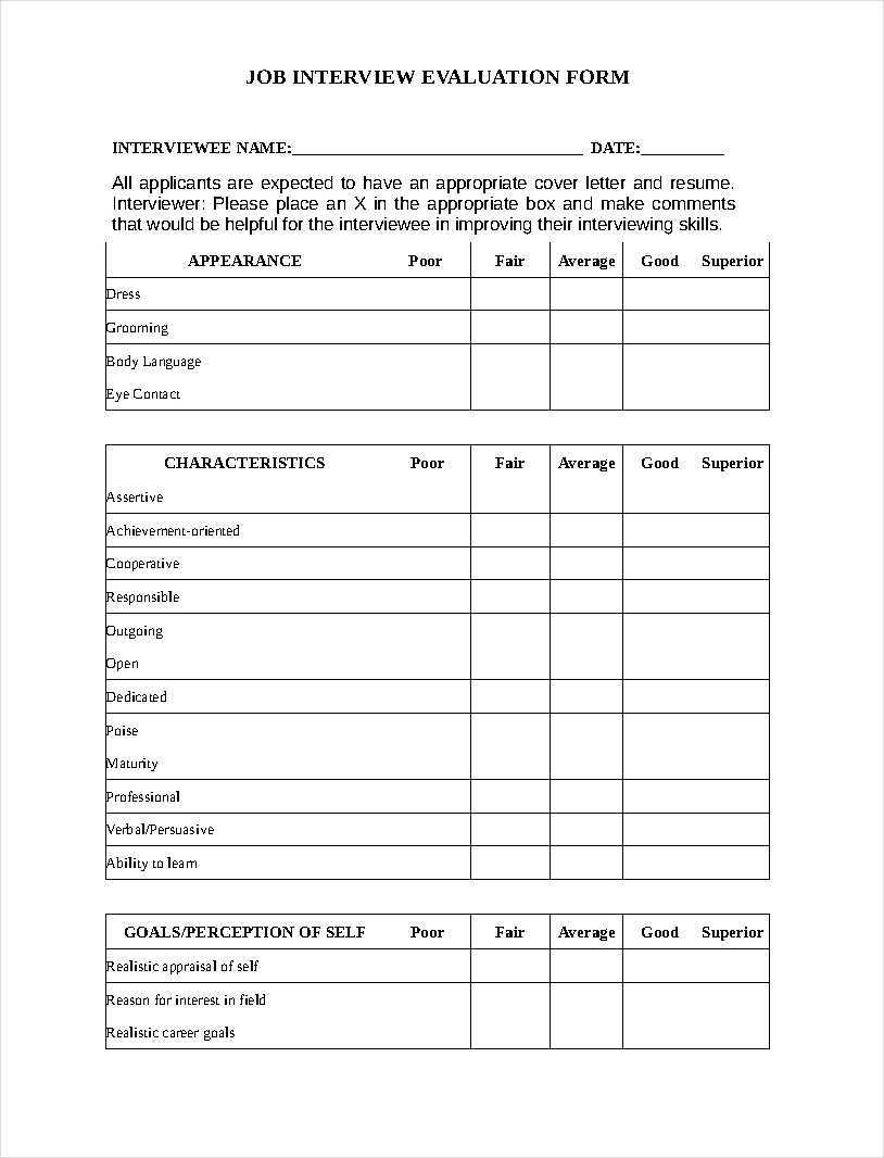Free 9+ Interview Evaluation Form Examples In Pdf | Examples Pertaining To Blank Evaluation Form Template