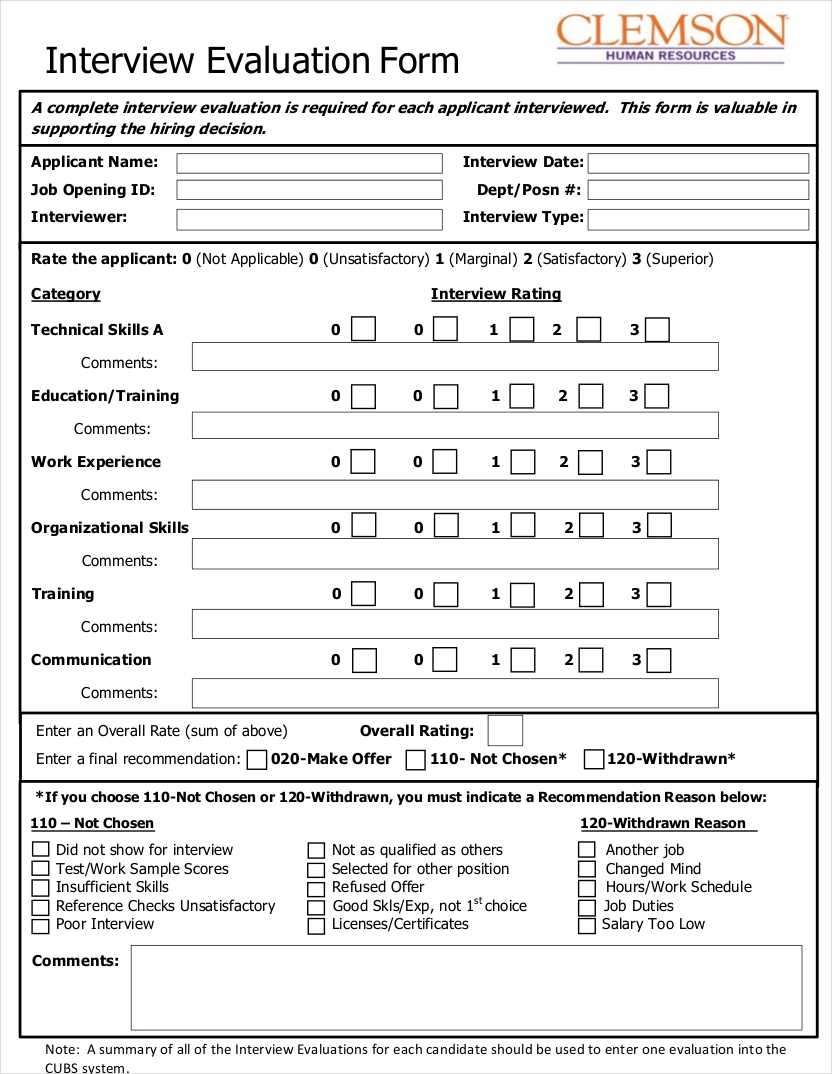 Free 9+ Interview Evaluation Form Examples In Pdf | Examples Throughout Blank Evaluation Form Template