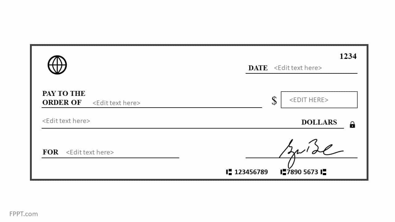 Free Blank Check Template For Powerpoint - Free Powerpoint Pertaining To Editable Blank Check Template
