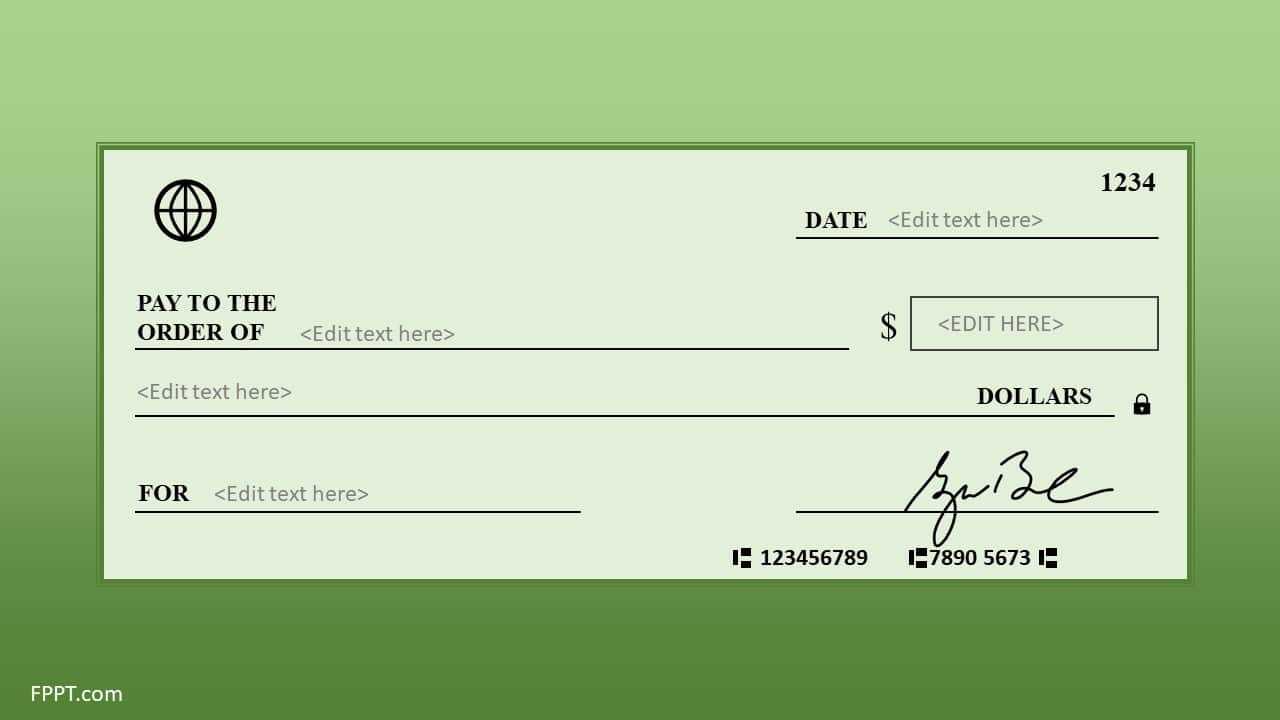 Free Blank Check Template For Powerpoint - Free Powerpoint Throughout Editable Blank Check Template