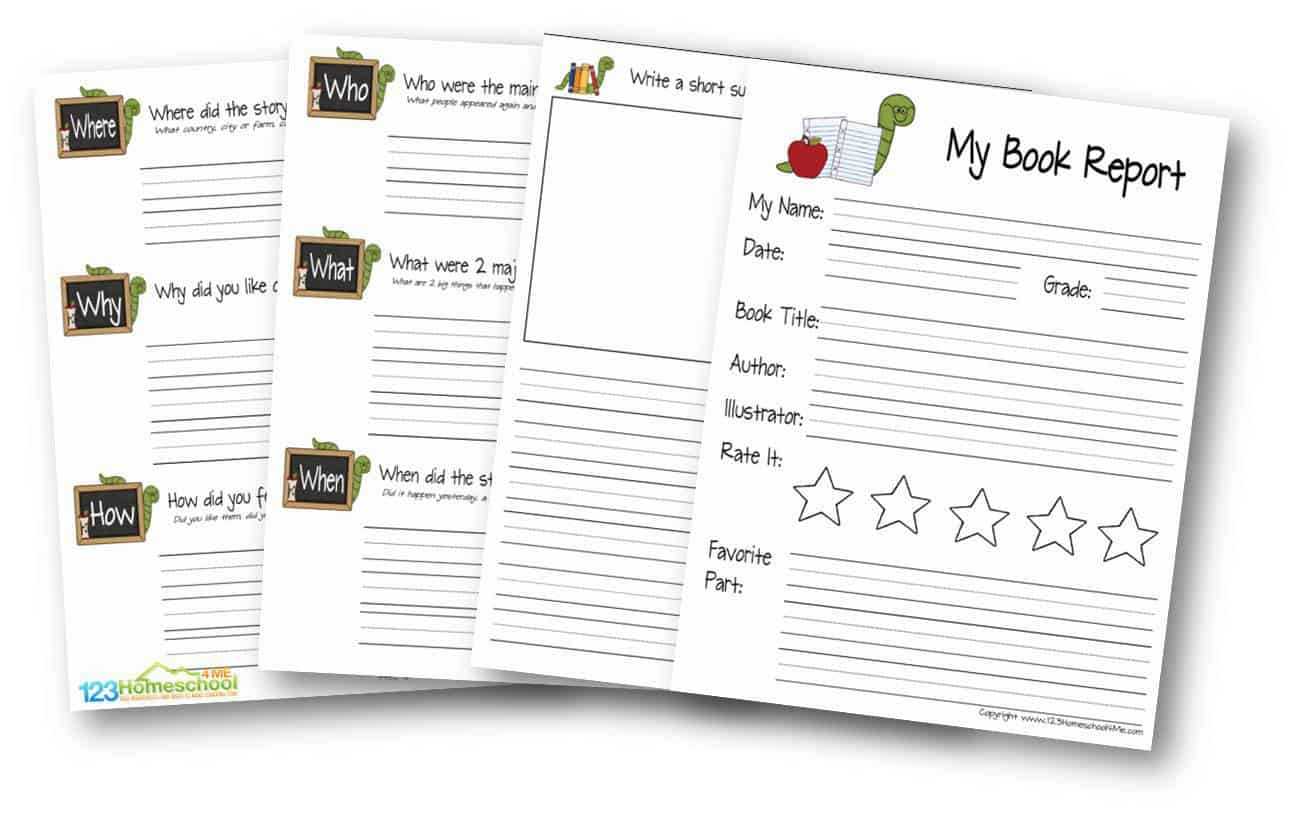 Free Book Report For Kids Pertaining To Book Report Template 3Rd Grade