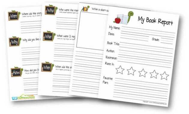 Free Book Report For Kids throughout 1St Grade Book Report Template