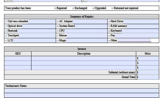 Free Computer Repair Service Invoice Template | Pdf | Word for Computer Maintenance Report Template