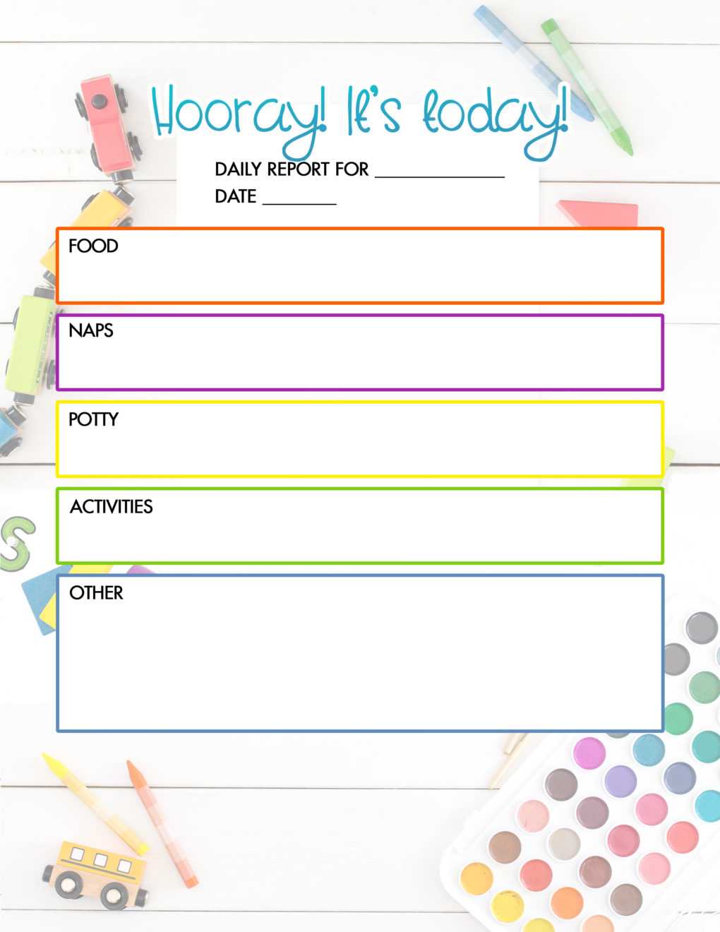 Free Daycare Daily Report | Child Care Printable – The Diy Regarding Daycare Infant Daily Report Template
