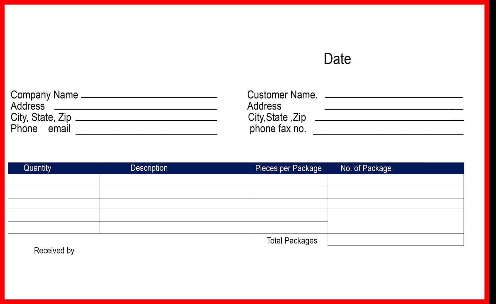 Free Delivery Receipt Template [Pdf, Word Doc & Excel] Pertaining To Proof Of Delivery Template Word