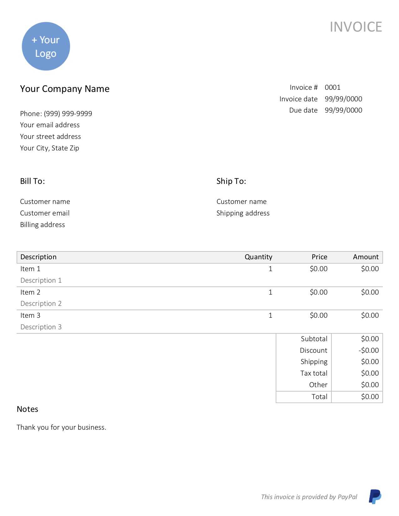 Free, Downloadable Sample Invoice Template | Paypal throughout Free Downloadable Invoice Template For Word Free, Downloadable Sample Invoice Template | Paypal Throughout Free Downloadable Invoice Template For Word