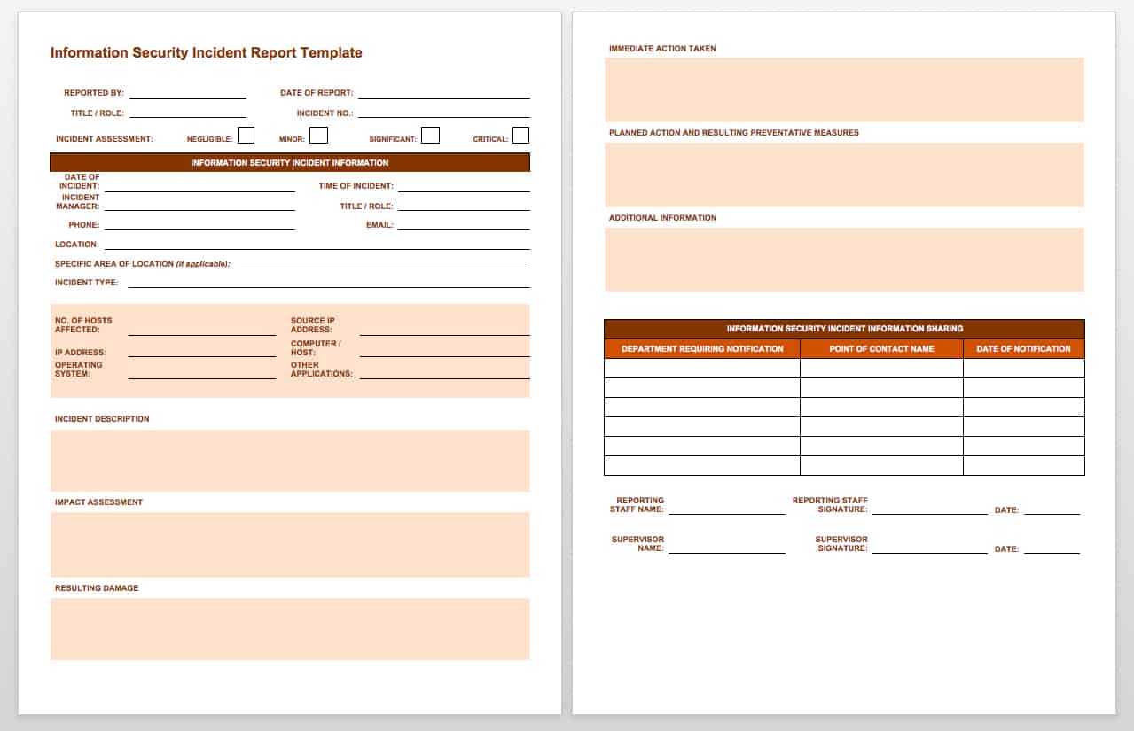 Free Incident Report Templates & Forms | Smartsheet Pertaining To It Incident Report Template