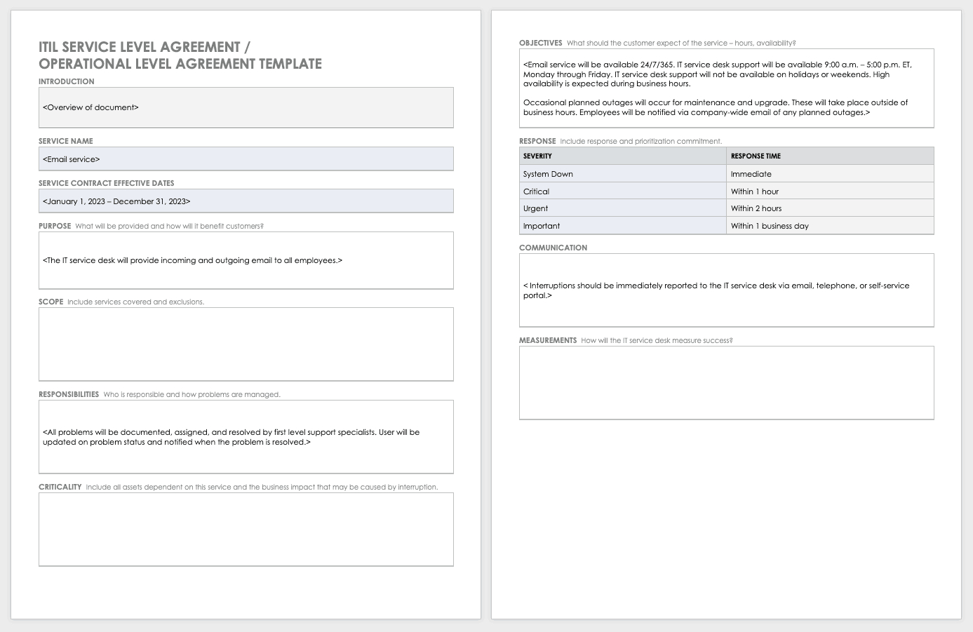 Free Itil Templates | Smartsheet In Incident Report Template Itil