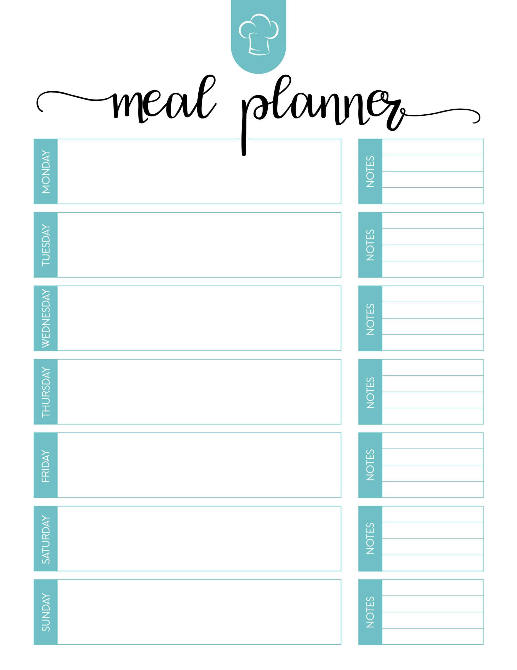 Free Meal Planner Template – Dalep.midnightpig.co Pertaining To Blank Meal Plan Template