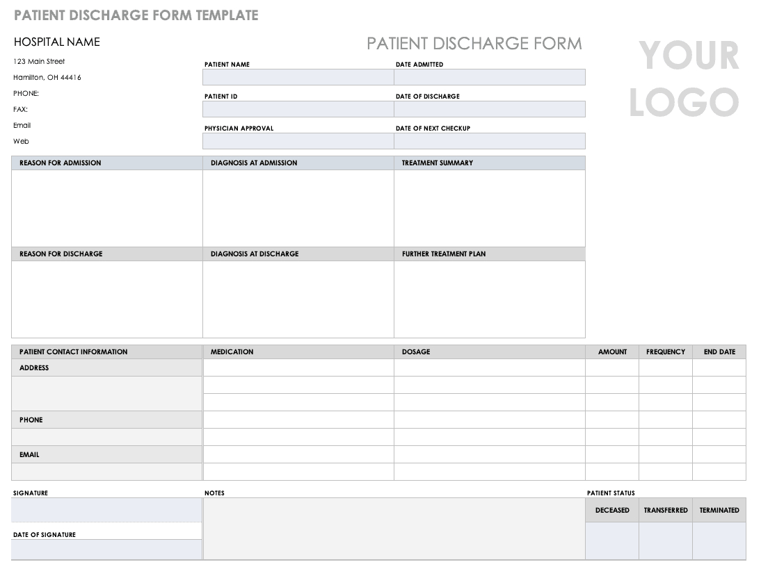 Free Medical Form Templates | Smartsheet Intended For Patient Care Report Template