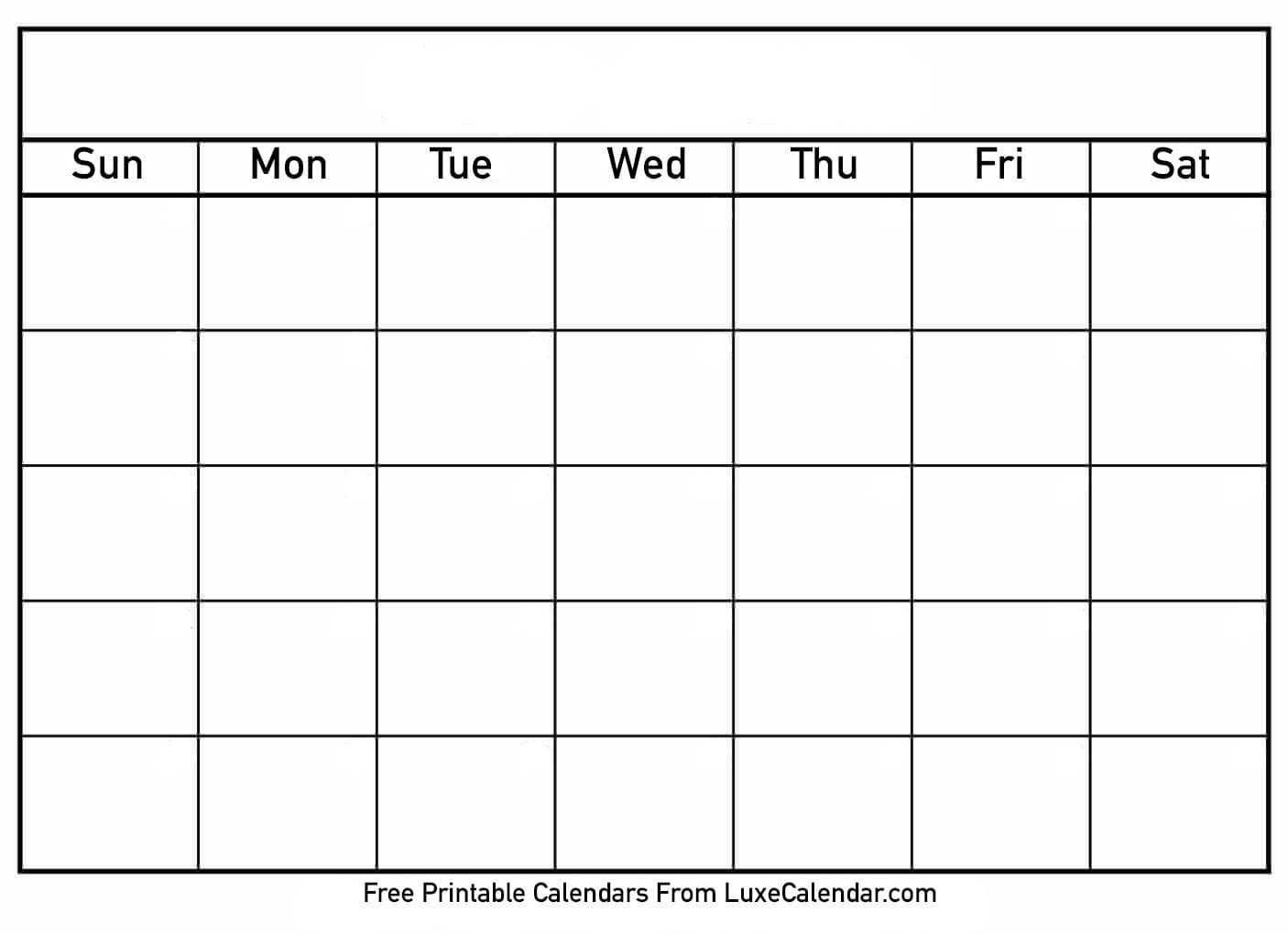 Free Printable Blank Calendar Templates – Dalep.midnightpig.co For Full Page Blank Calendar Template