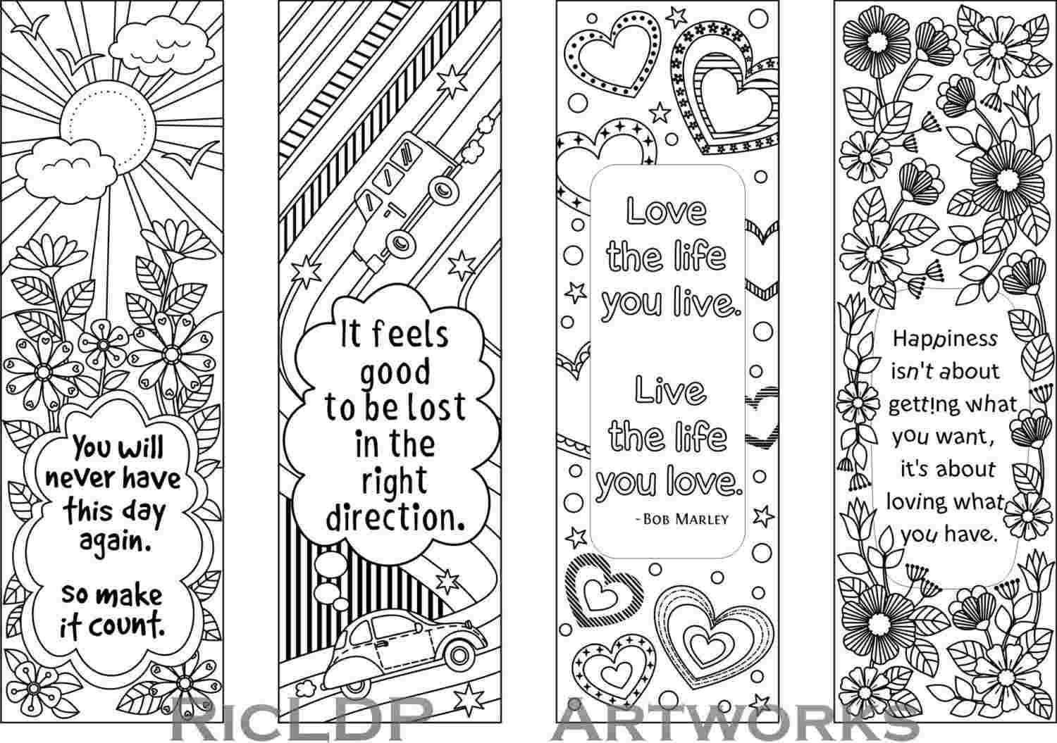 Free Printable Coloring Bookmarks Templates Printable With Regard To Free Blank Bookmark Templates To Print