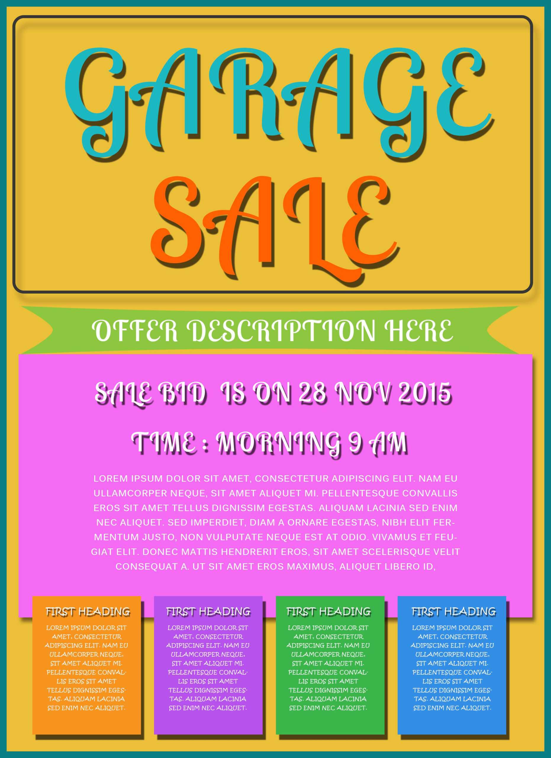 Free Printable Garage Sale Flyers Templates – Attract More Pertaining To Garage Sale Flyer Template Word