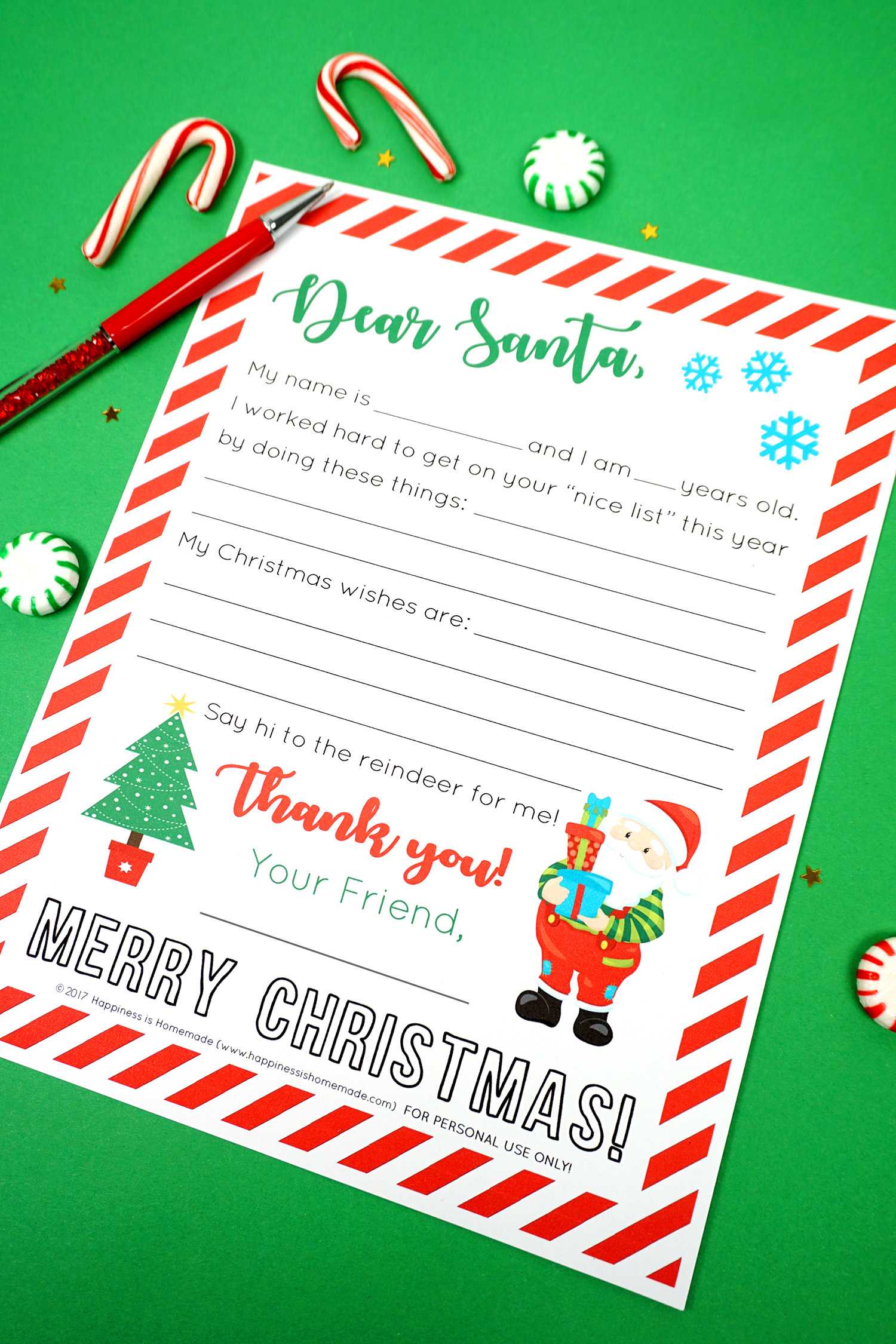 Free Printable Letter To Santa – Happiness Is Homemade With Regard To Blank Letter Writing Template For Kids