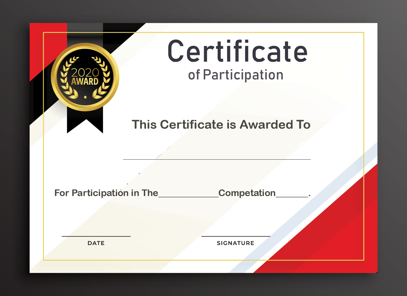 Free Sample Format Of Certificate Of Participation Template Intended For Certificate Of Participation Template Word