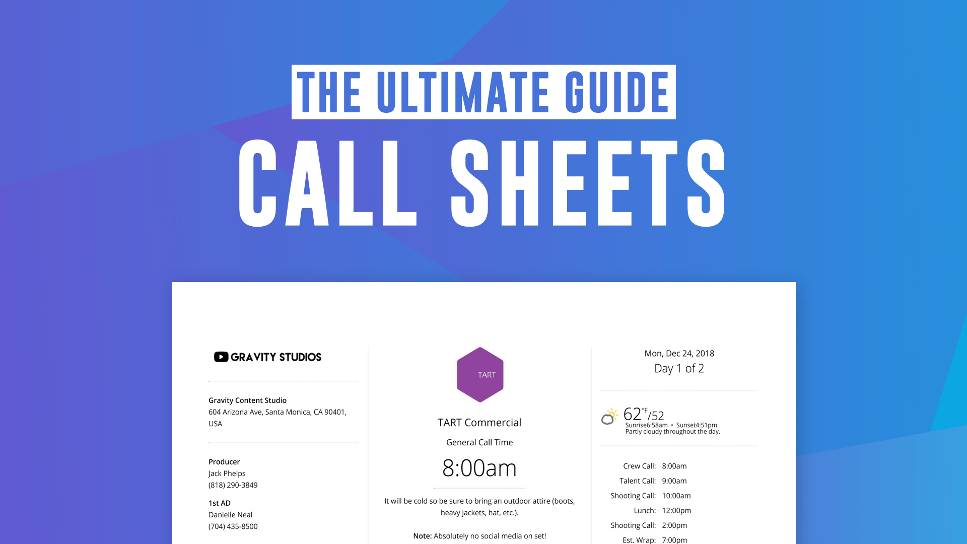 Free Tv & Film Call Sheet Templates: Make A Pro Callsheet In Intended For Film Call Sheet Template Word