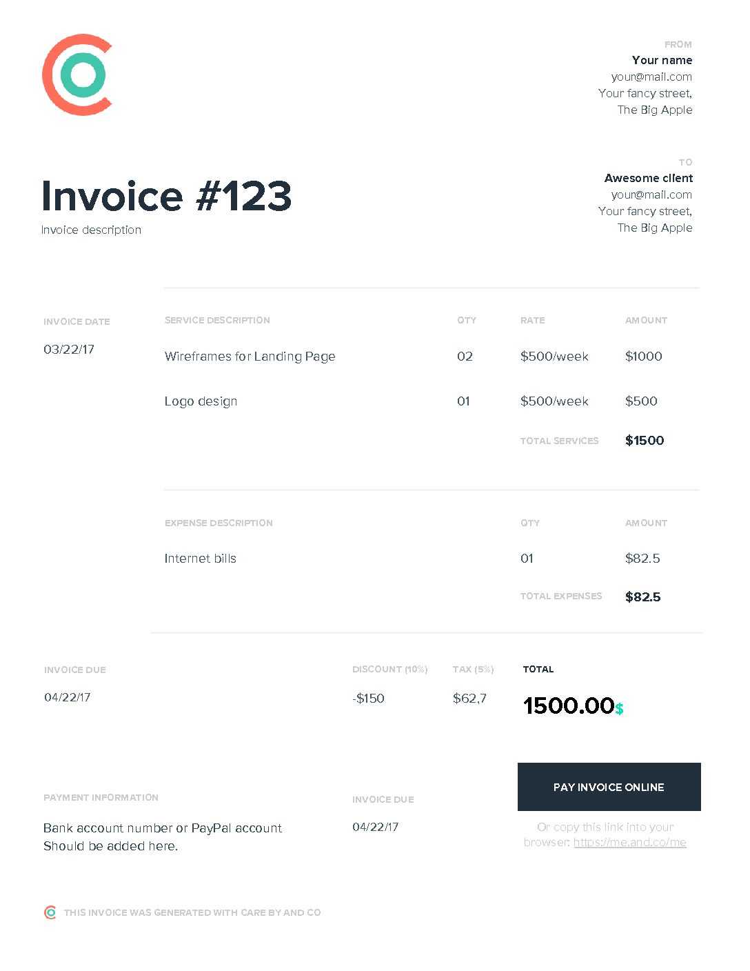 Free Web Development Invoice Template | Excel | Pdf | Word In Web Design Invoice Template Word