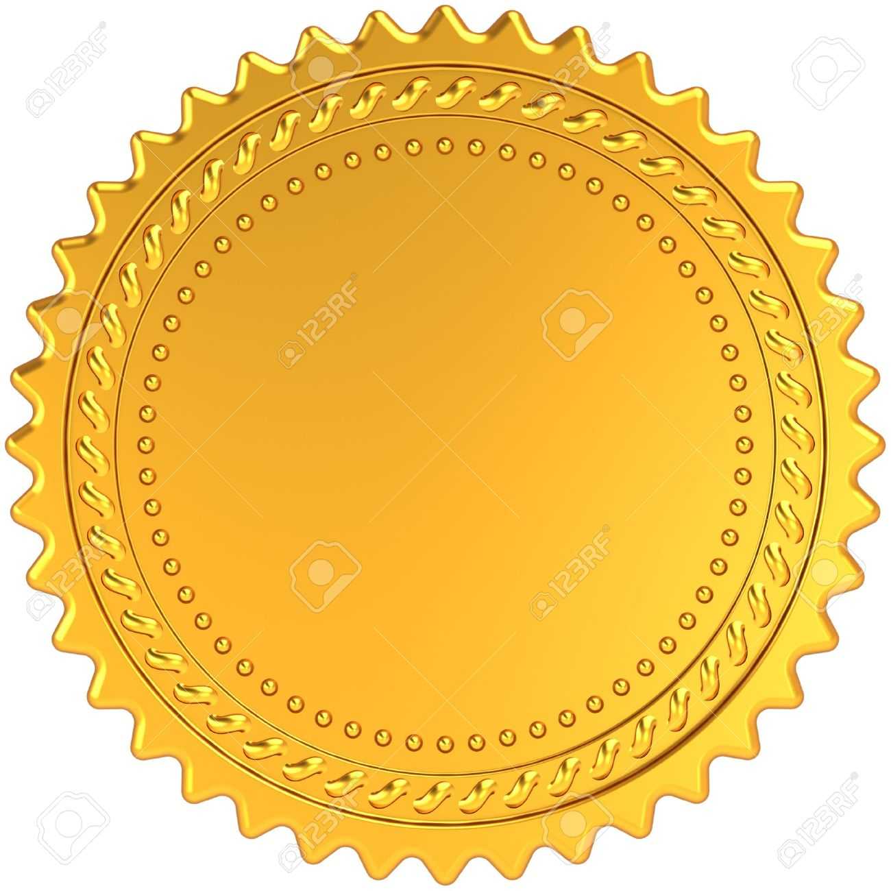 Golden Award Medal Blank Seal. Luxury Champion Badge Label. Certificate.. Pertaining To Blank Seal Template
