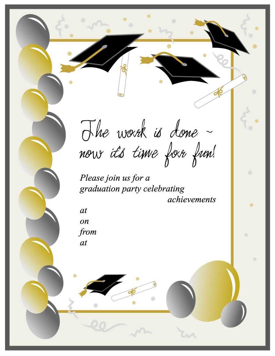 Graduation Invites Templates Free – Dalep.midnightpig.co Within Graduation Party Invitation Templates Free Word