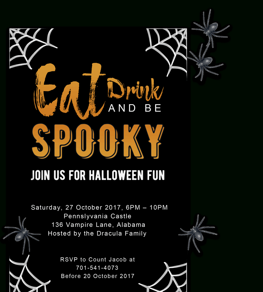 Halloween Invitation Template Free – Falep.midnightpig.co Regarding Free Halloween Templates For Word