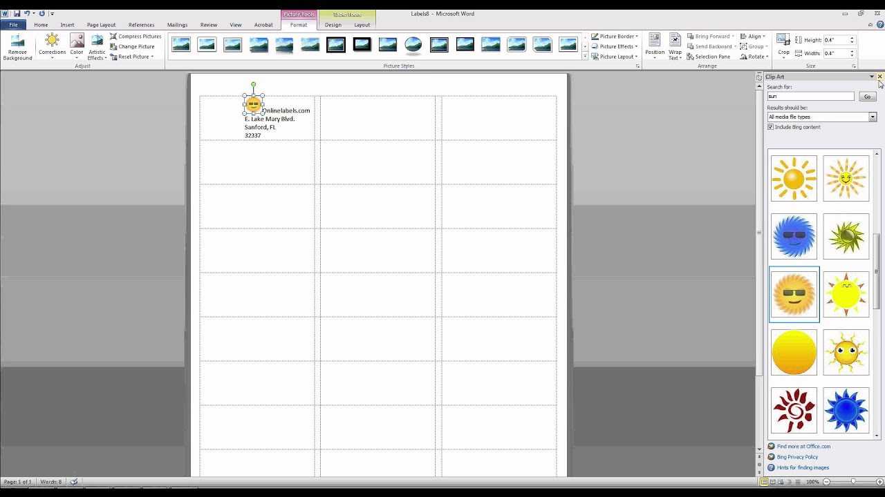 How To Add Images And Text To Label Templates In Microsoft Word For Free Label Templates For Word