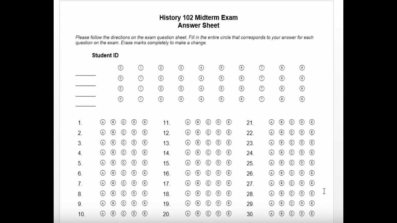 How To Create A Multiple Choice Test Answer Sheet In Word For Remark Office  Omr Inside Blank Answer Sheet Template 1 100