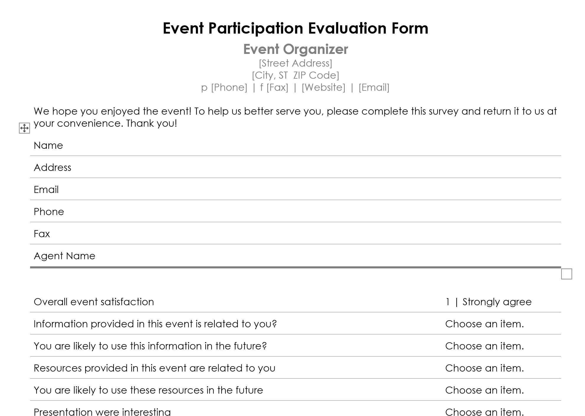 How To Create An Event Feedback Form (+Template) - Billetto Blog with Event Survey Template Word How To Create An Event Feedback Form (+Template) – Billetto Blog With Event Survey Template Word