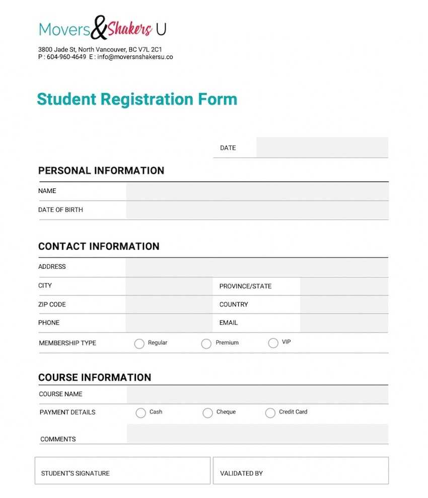 How To Customize A Registration Form Template Using With Regard To Registration Form Template Word Free
