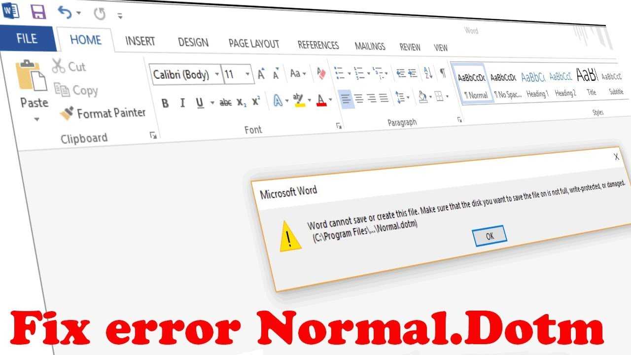 How To Fix Word Error Normal.dot "word Cannot Save Or Create This File" Throughout Word Cannot Open This Document Template
