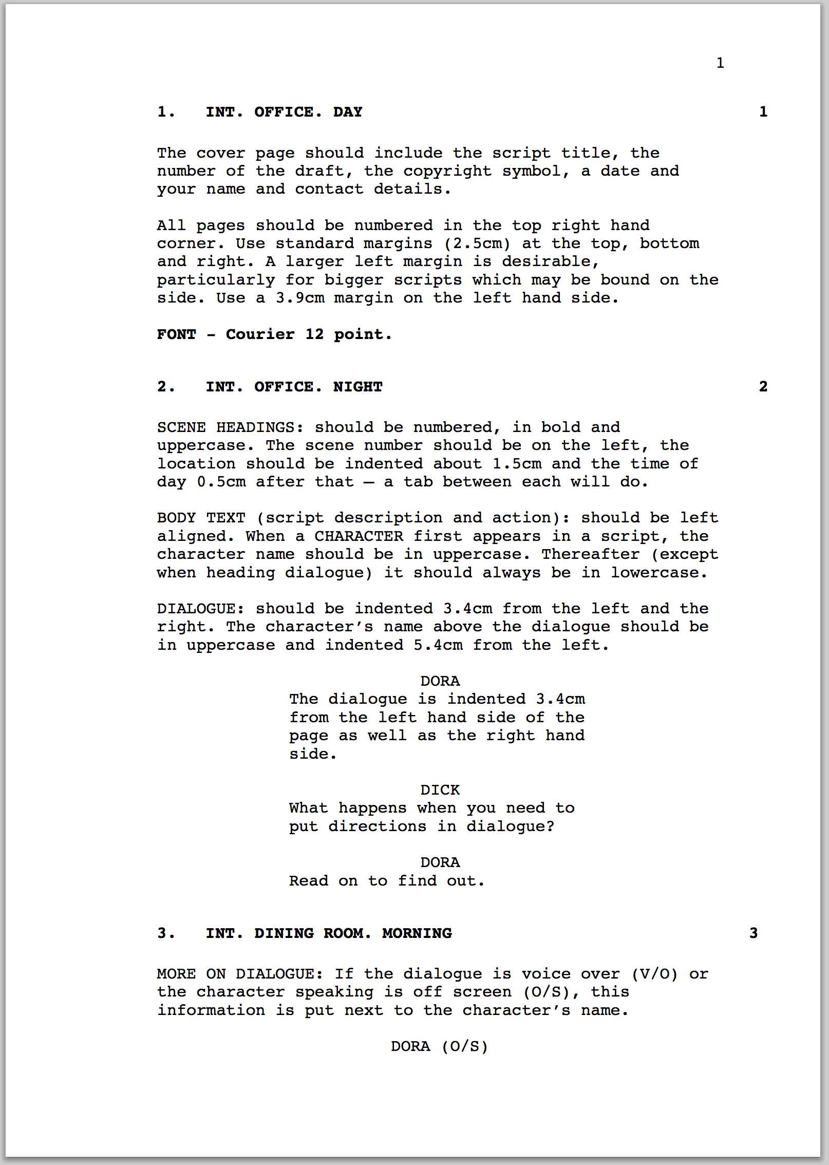 How To Format A Screenplay | Australian Writers' Centre Blog With Regard To Shooting Script Template Word