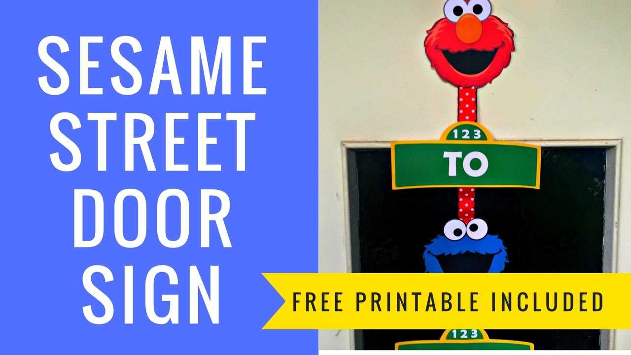 How To Make A Sesame Street Door Sign With Free Printables Inside Sesame Street Banner Template
