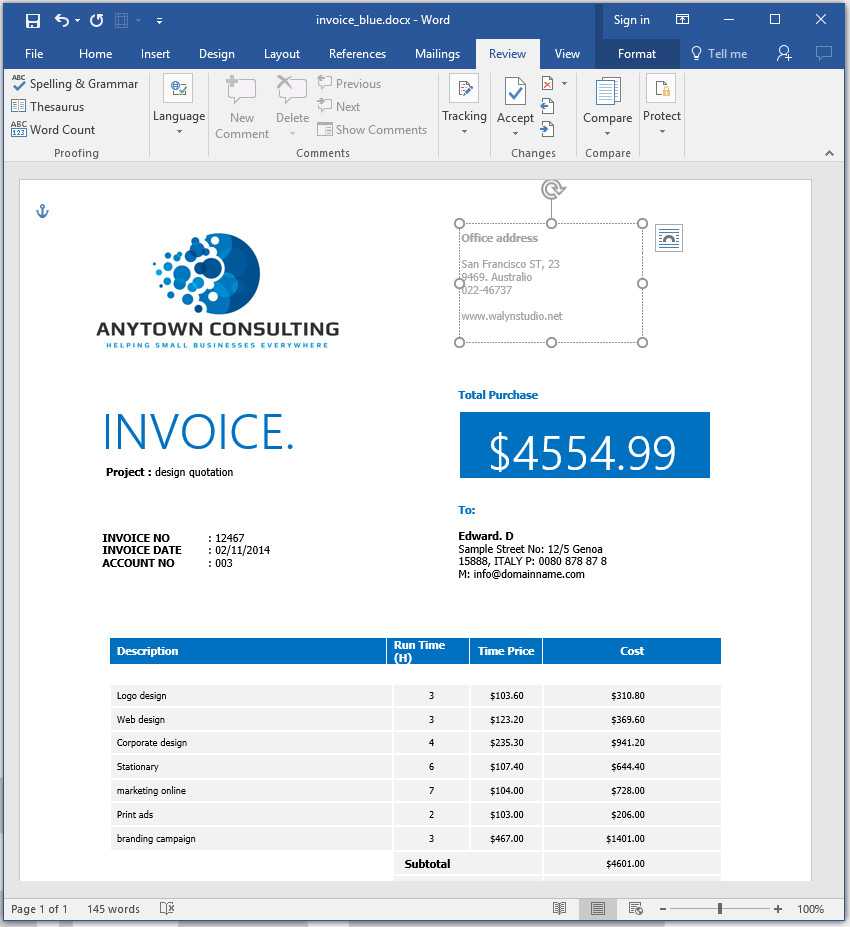 How To Make An Invoice In Word: From A Professional Template For Invoice Template Word 2010