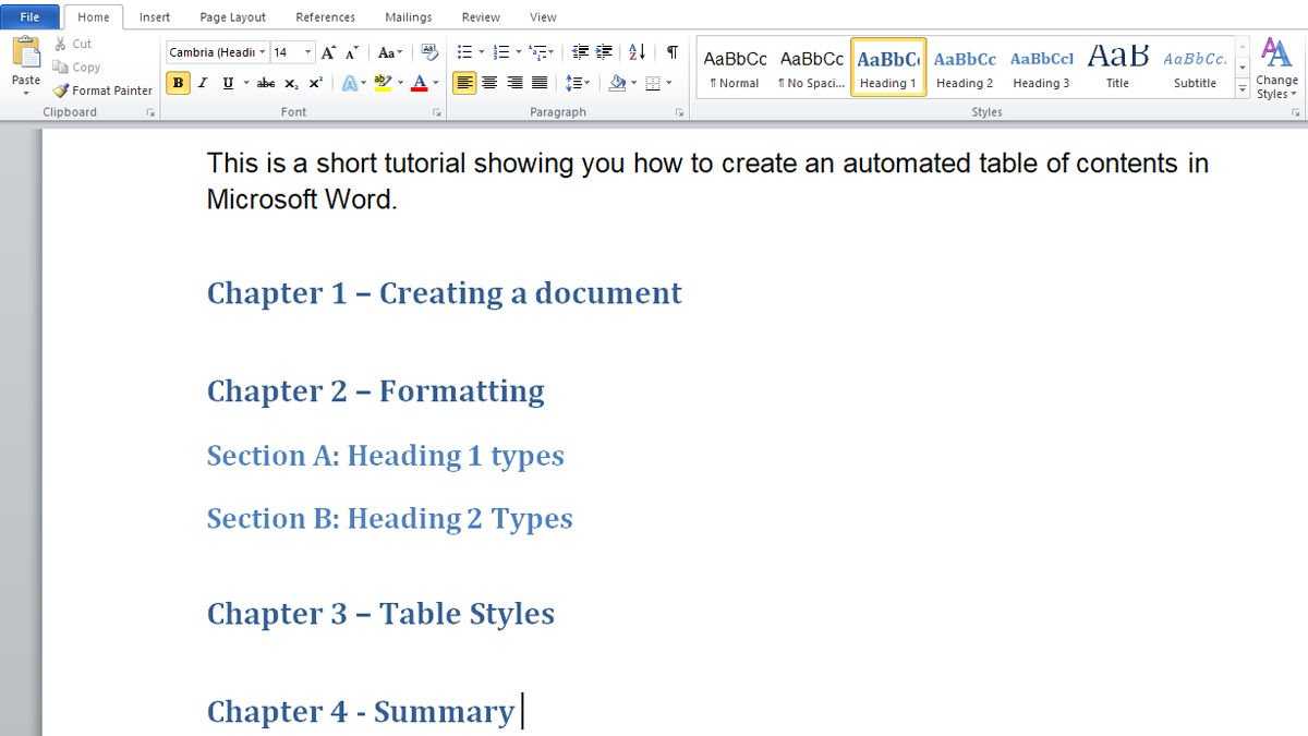 How To Make Automated Table Of Contents In Microsoft Word regarding Contents Page Word Template How To Make Automated Table Of Contents In Microsoft Word Regarding Contents Page Word Template