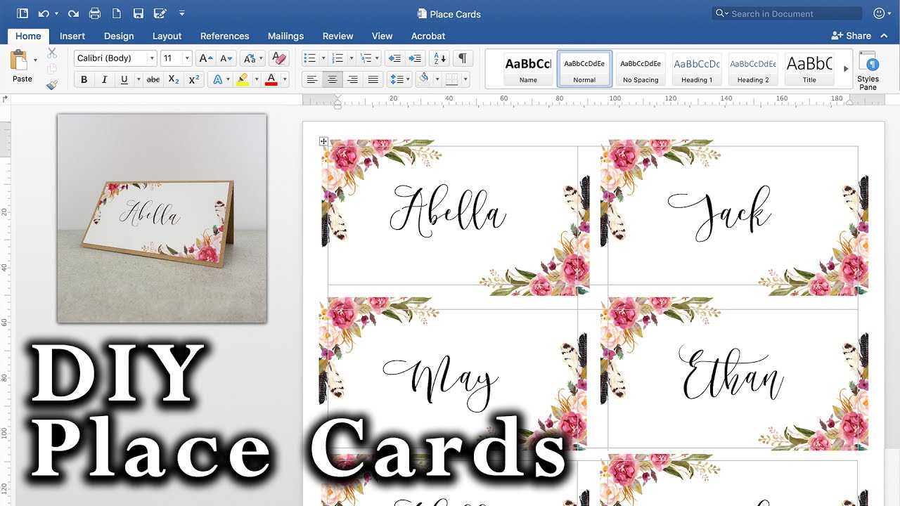 How To Make Diy Place Cards With Mail Merge In Ms Word And Adobe Illustrator Within Wedding Place Card Template Free Word