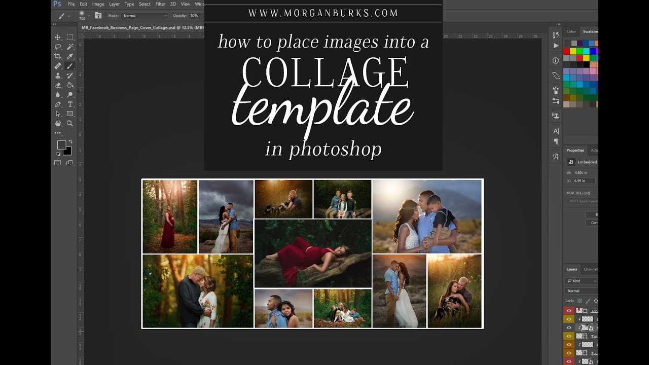 How To Place Images Into A Photoshop Collage Template With Photoshop Facebook Banner Template