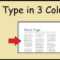 How To Type In 3 Columns Word regarding 3 Column Word Template